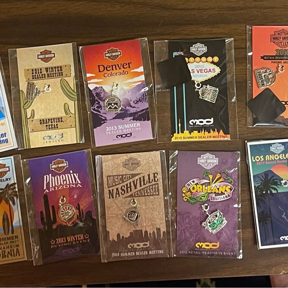 Harley-Davidson Dealer Meeting Pin Set with Colorful Designs